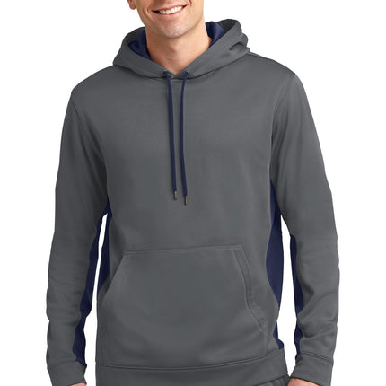 Sport-Tek ®  Sport-Wick ®  Fleece Colorblock Hooded Pullover. ST235