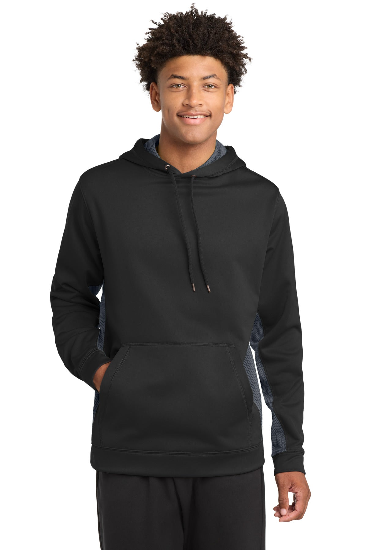 Sport-Tek® Sport-Wick® CamoHex Fleece Colorblock Hooded Pullover ST239