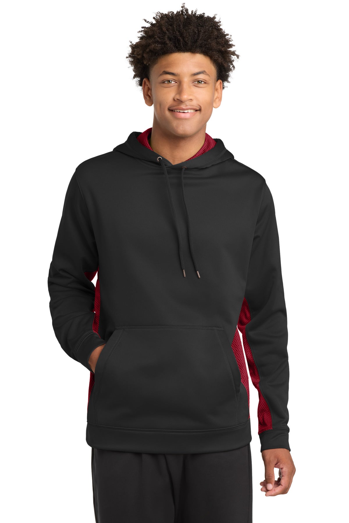 Sport-Tek® Sport-Wick® CamoHex Fleece Colorblock Hooded Pullover ST239