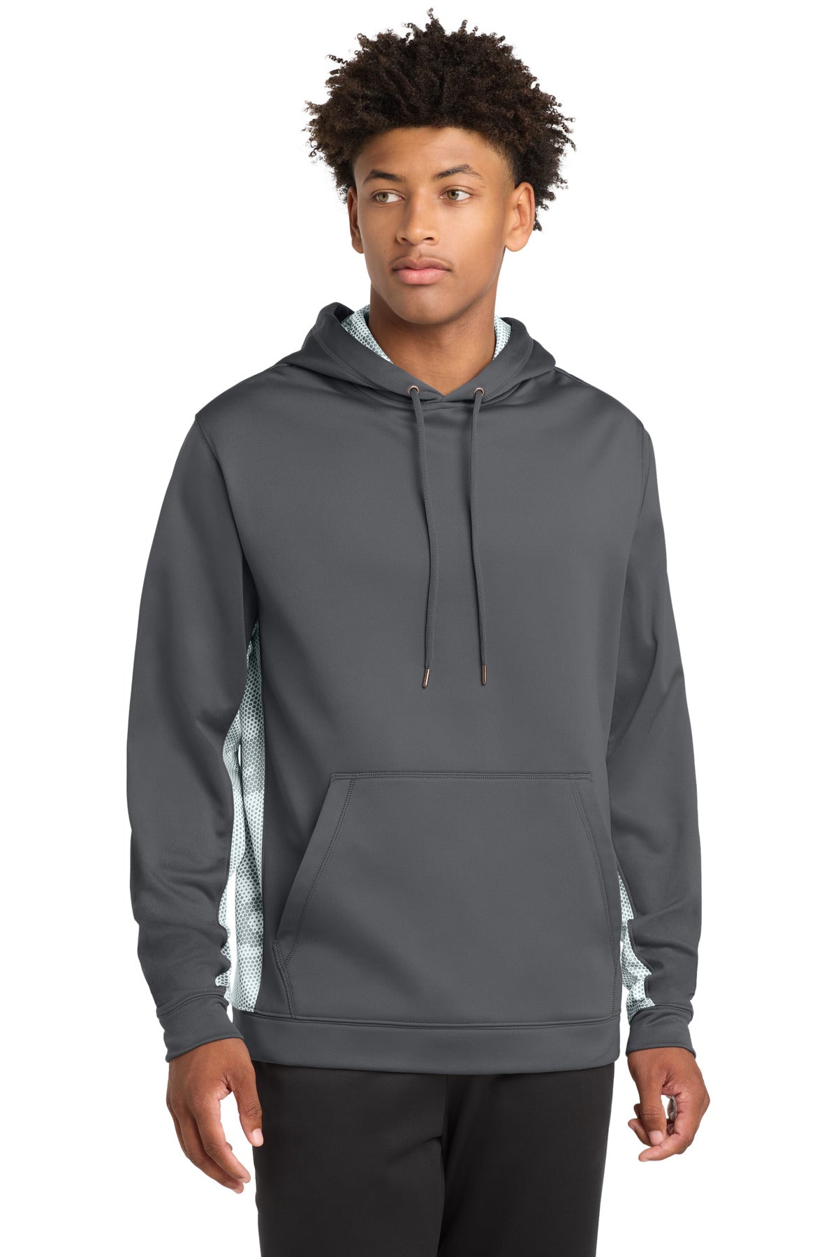 Sport-Tek® Sport-Wick® CamoHex Fleece Colorblock Hooded Pullover ST239