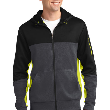 Sport-Tek ®  Tech Fleece Colorblock Full-Zip Hooded Jacket. ST245