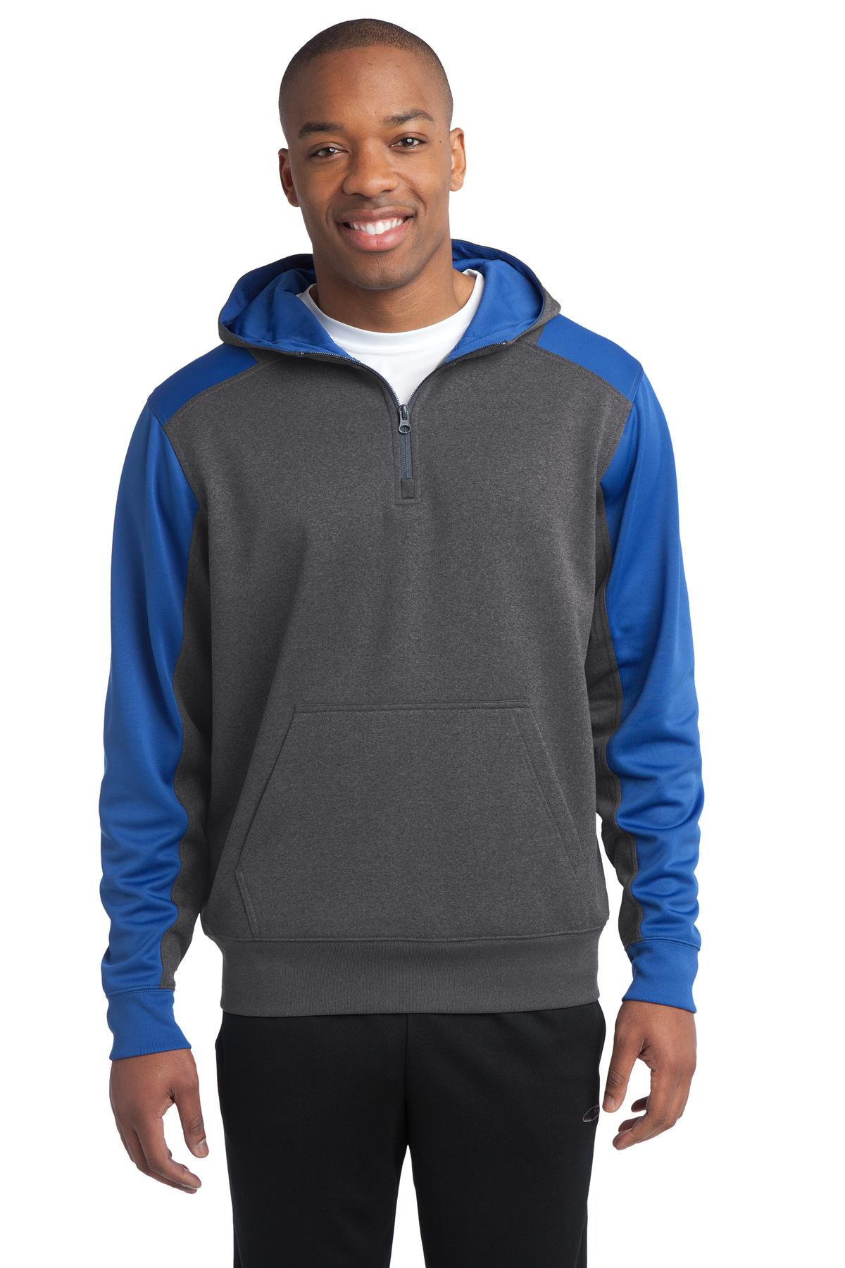 Sport-Tek®  Tech Fleece Colorblock 1/4-Zip Hooded Sweatshirt ST249