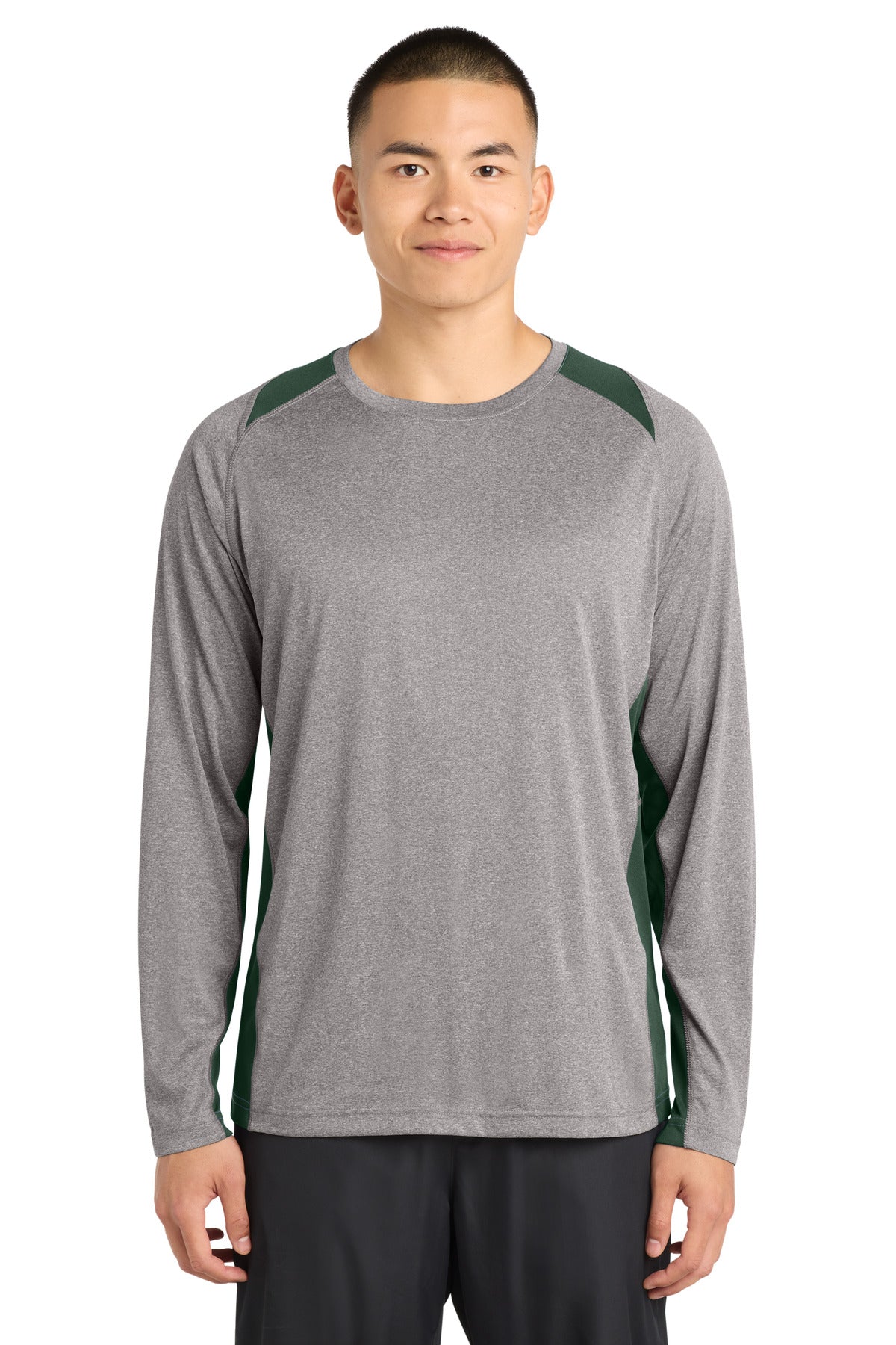 Sport-Tek® Long Sleeve Heather Colorblock Contender Tee ST361LS