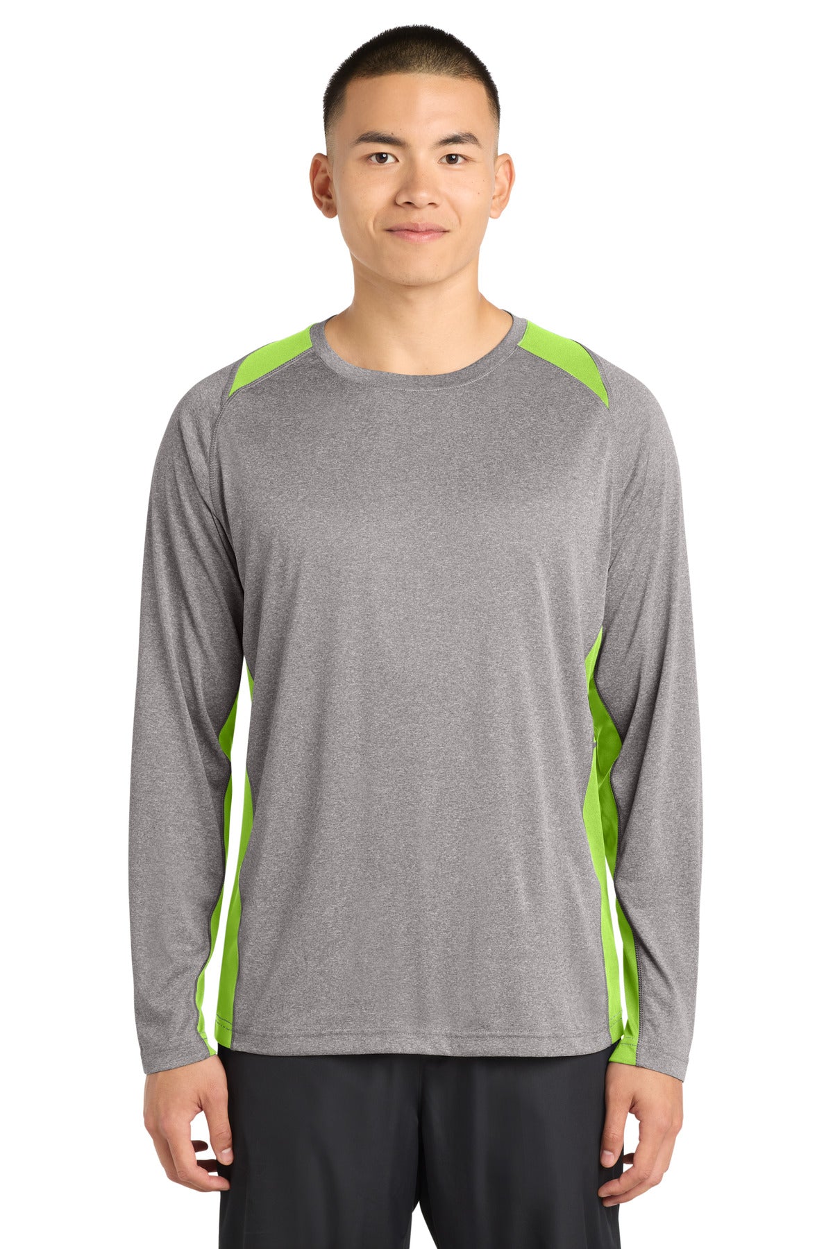 Sport-Tek® Long Sleeve Heather Colorblock Contender Tee ST361LS