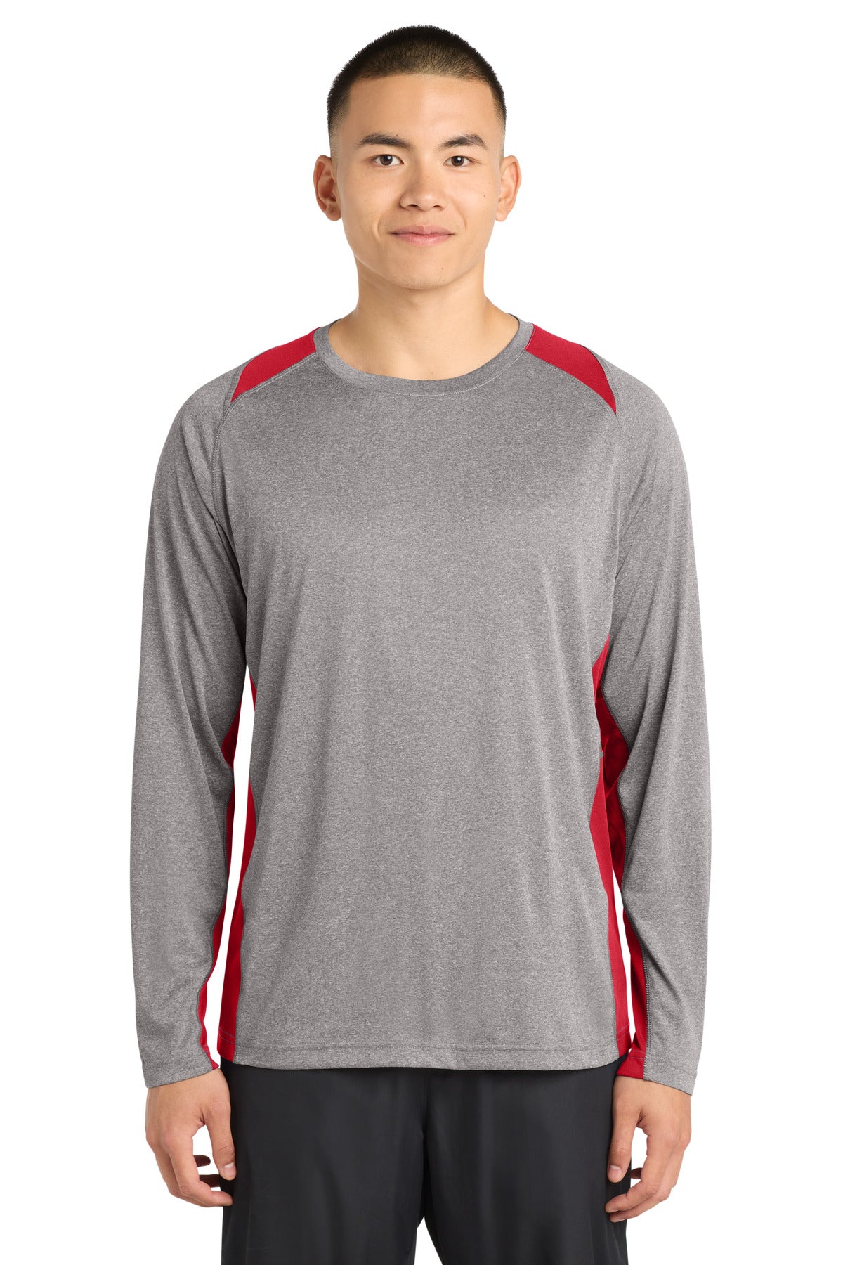 Sport-Tek® Long Sleeve Heather Colorblock Contender Tee ST361LS