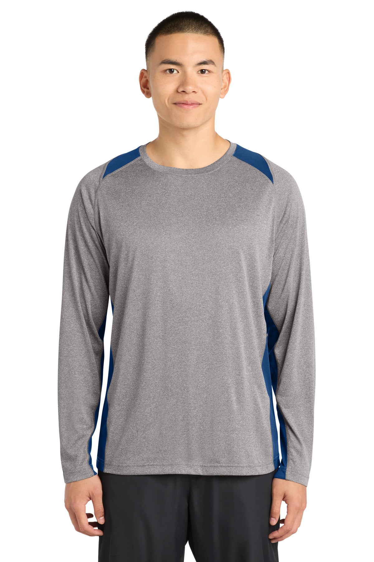 Sport-Tek® Long Sleeve Heather Colorblock Contender Tee ST361LS