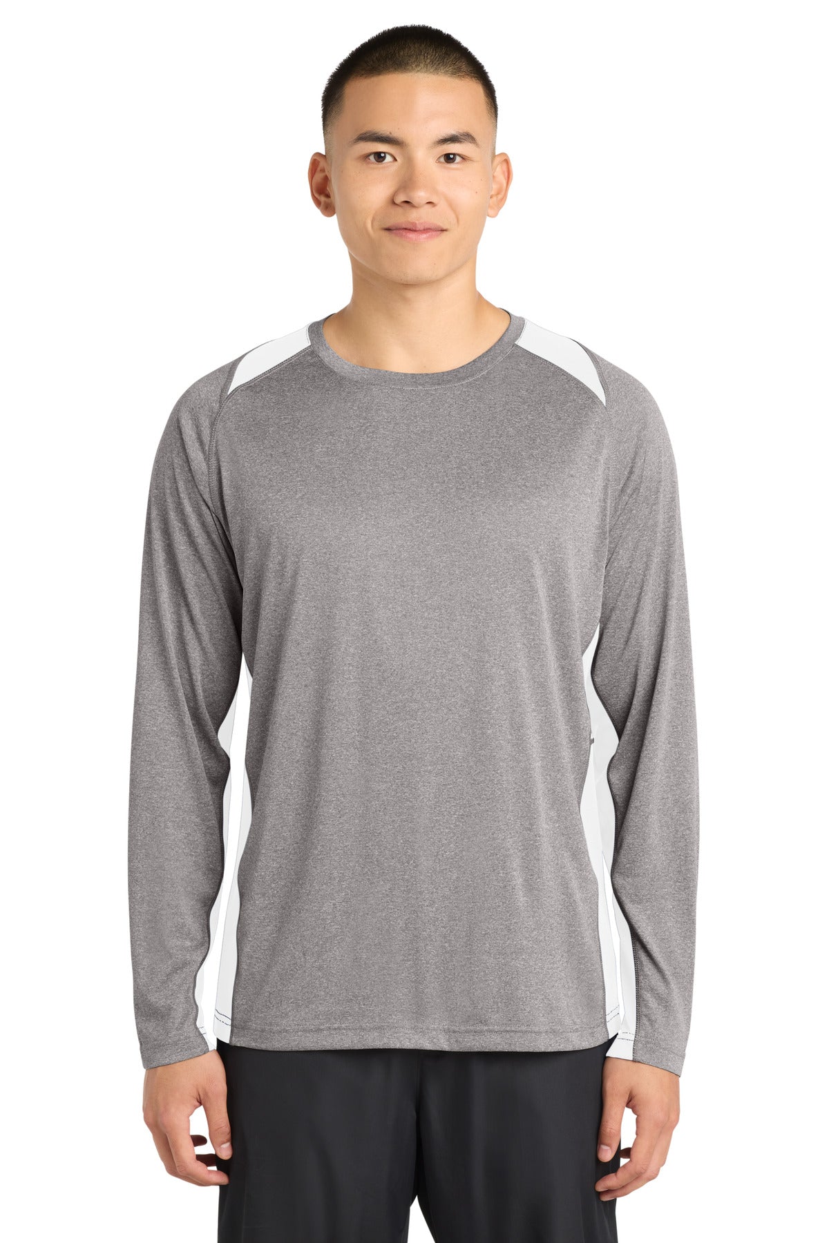 Sport-Tek® Long Sleeve Heather Colorblock Contender Tee ST361LS