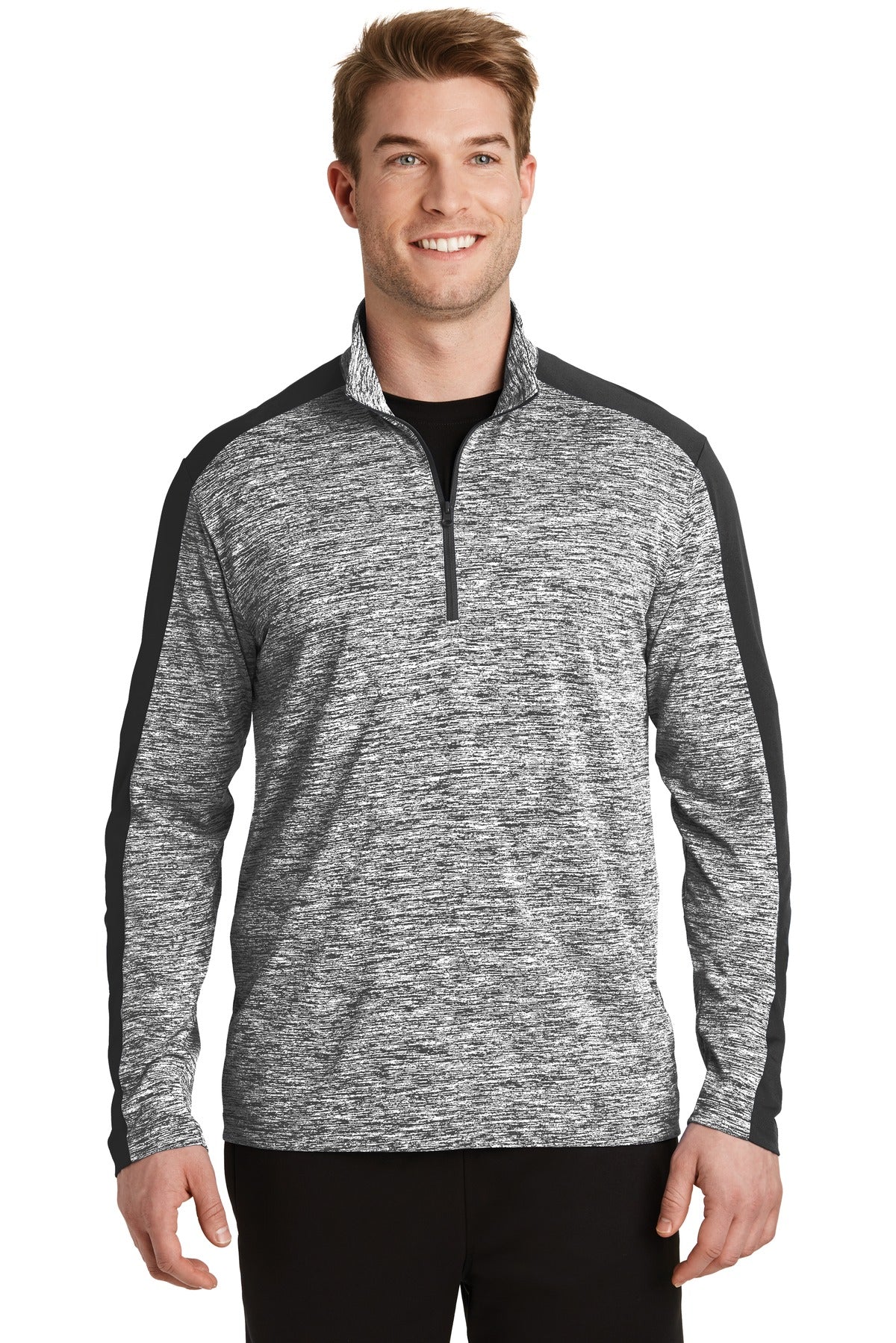 Sport-Tek® PosiCharge® Electric Heather Colorblock 1/4-Zip Pullover ST397
