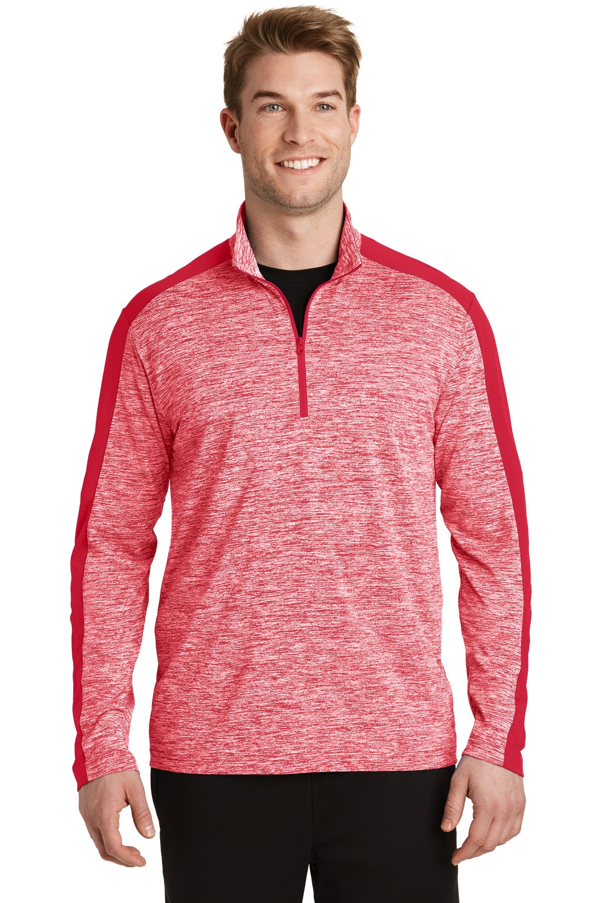 Sport-Tek® PosiCharge® Electric Heather Colorblock 1/4-Zip Pullover ST397