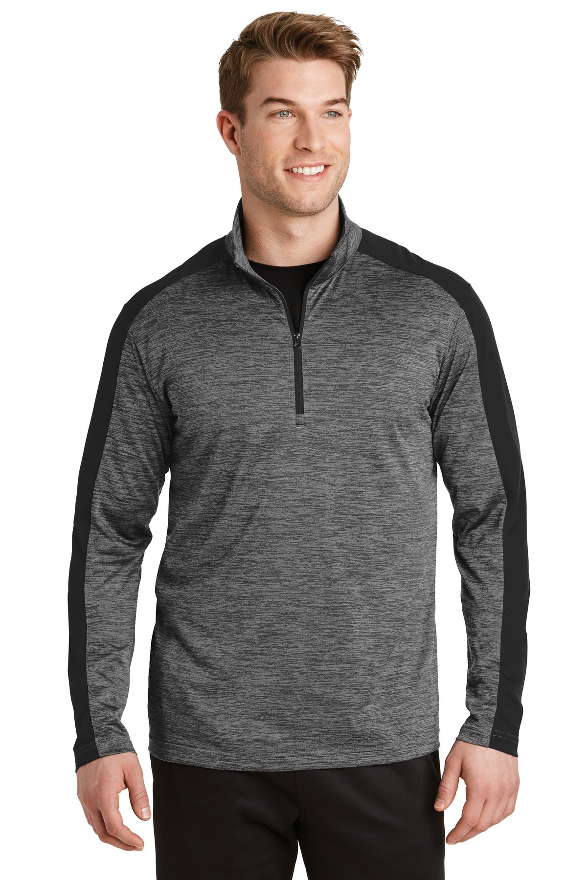 Sport-Tek® PosiCharge® Electric Heather Colorblock 1/4-Zip Pullover ST397