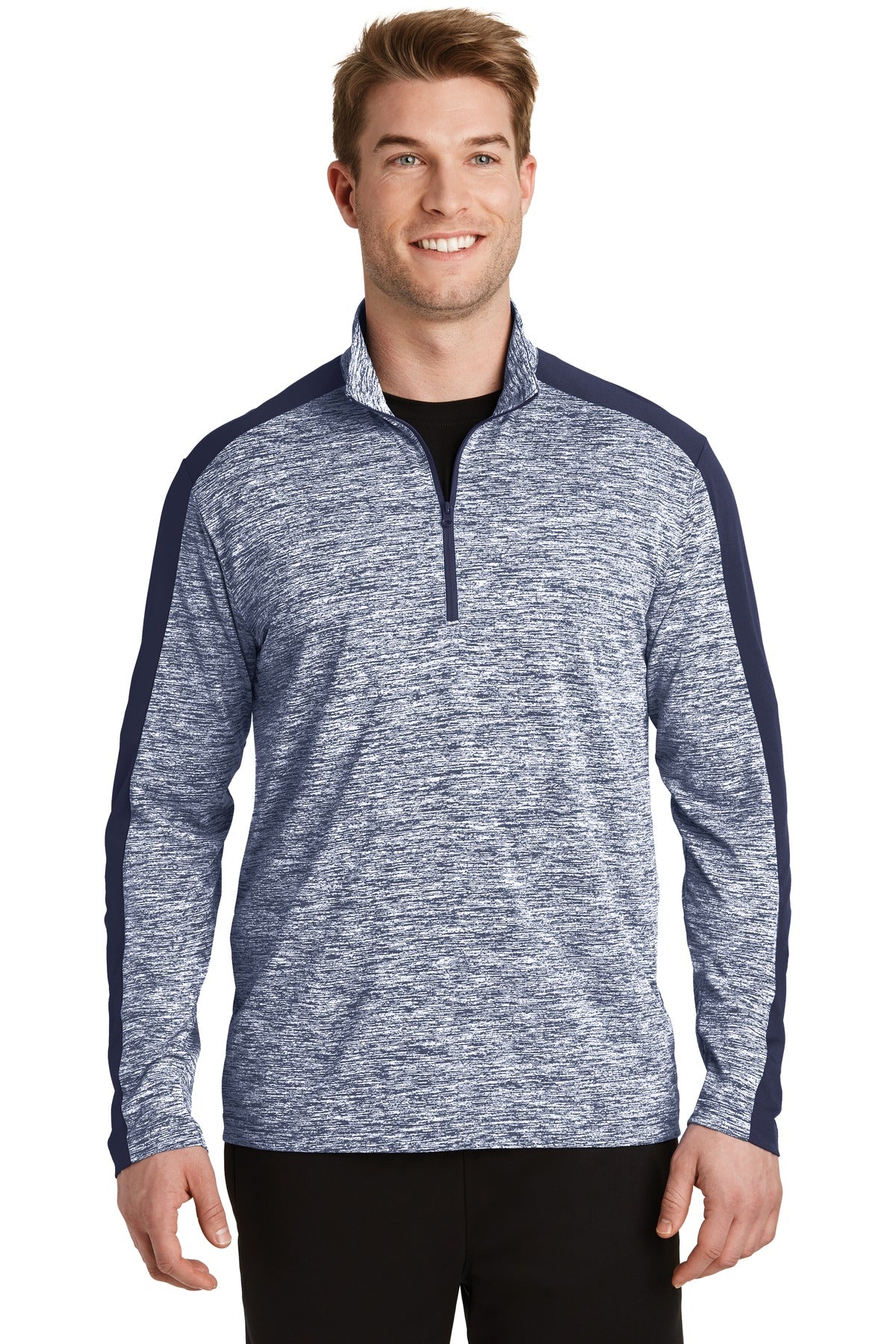 Sport-Tek® PosiCharge® Electric Heather Colorblock 1/4-Zip Pullover ST397