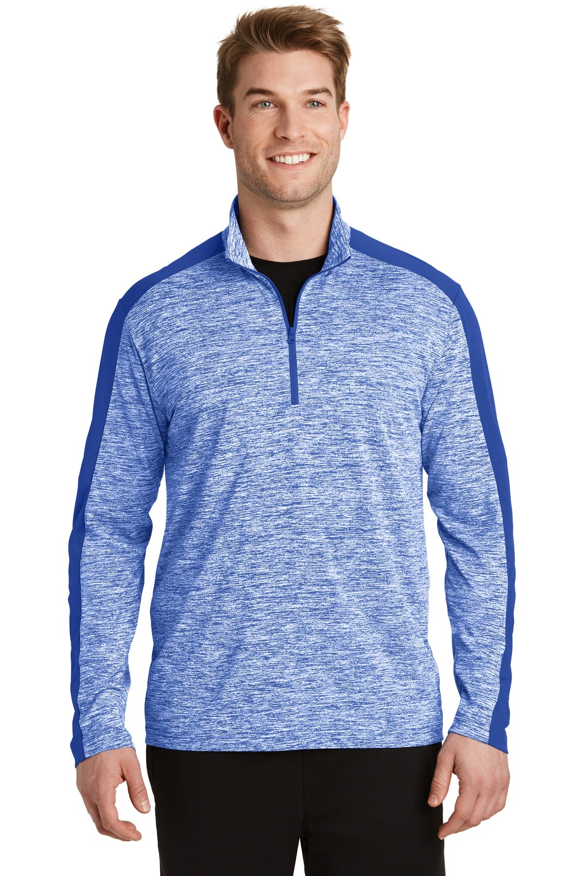 Sport-Tek® PosiCharge® Electric Heather Colorblock 1/4-Zip Pullover ST397