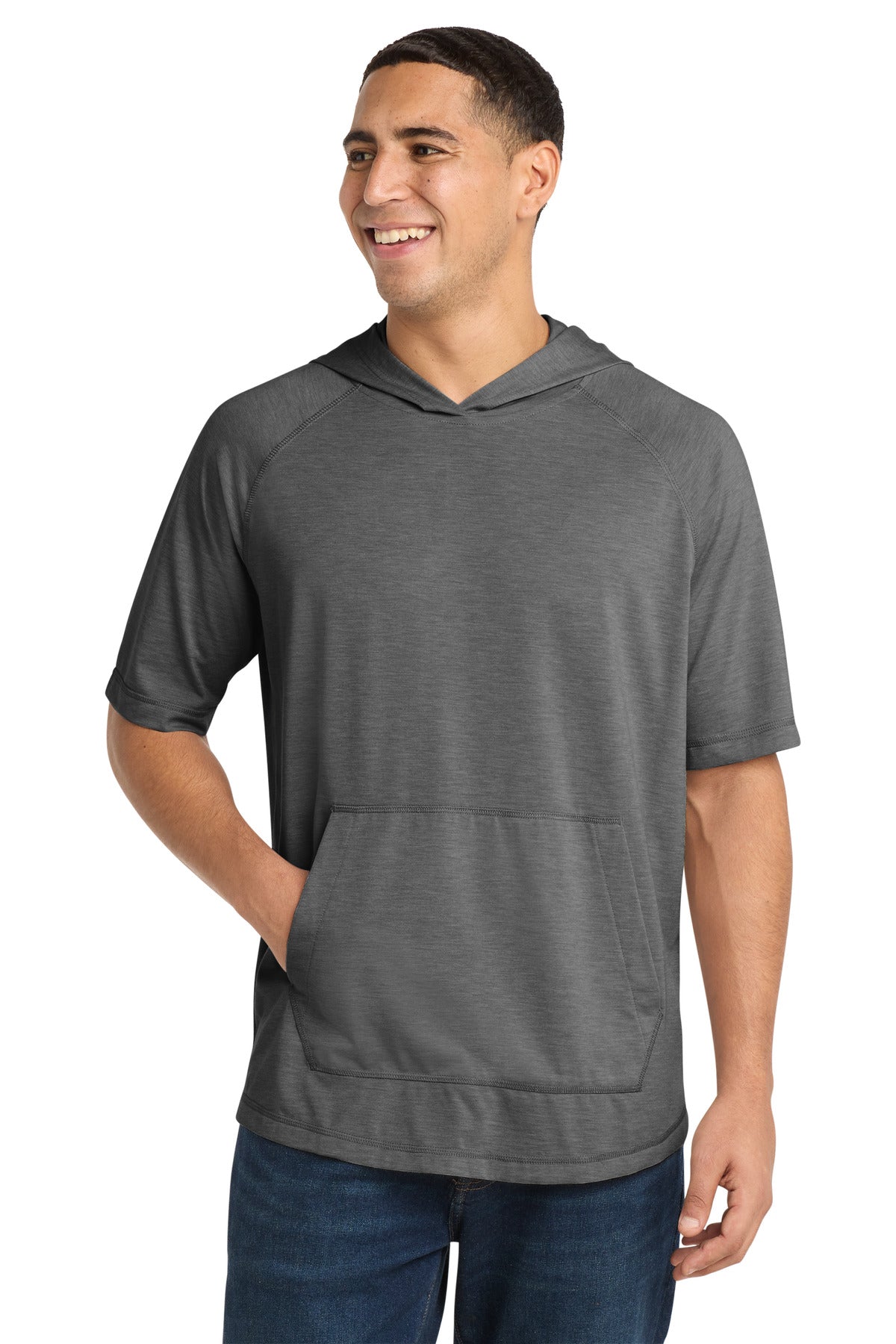 Sport-Tek ® PosiCharge ® Tri-Blend Wicking Short Sleeve Hoodie ST404