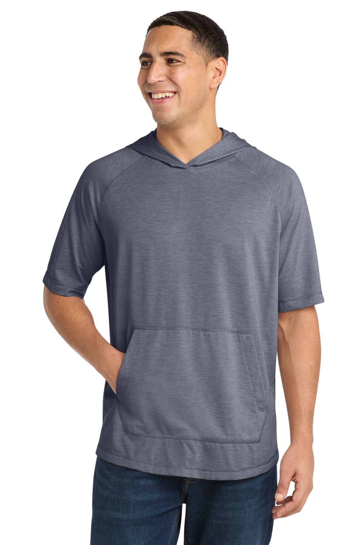 Sport-Tek ® PosiCharge ® Tri-Blend Wicking Short Sleeve Hoodie ST404