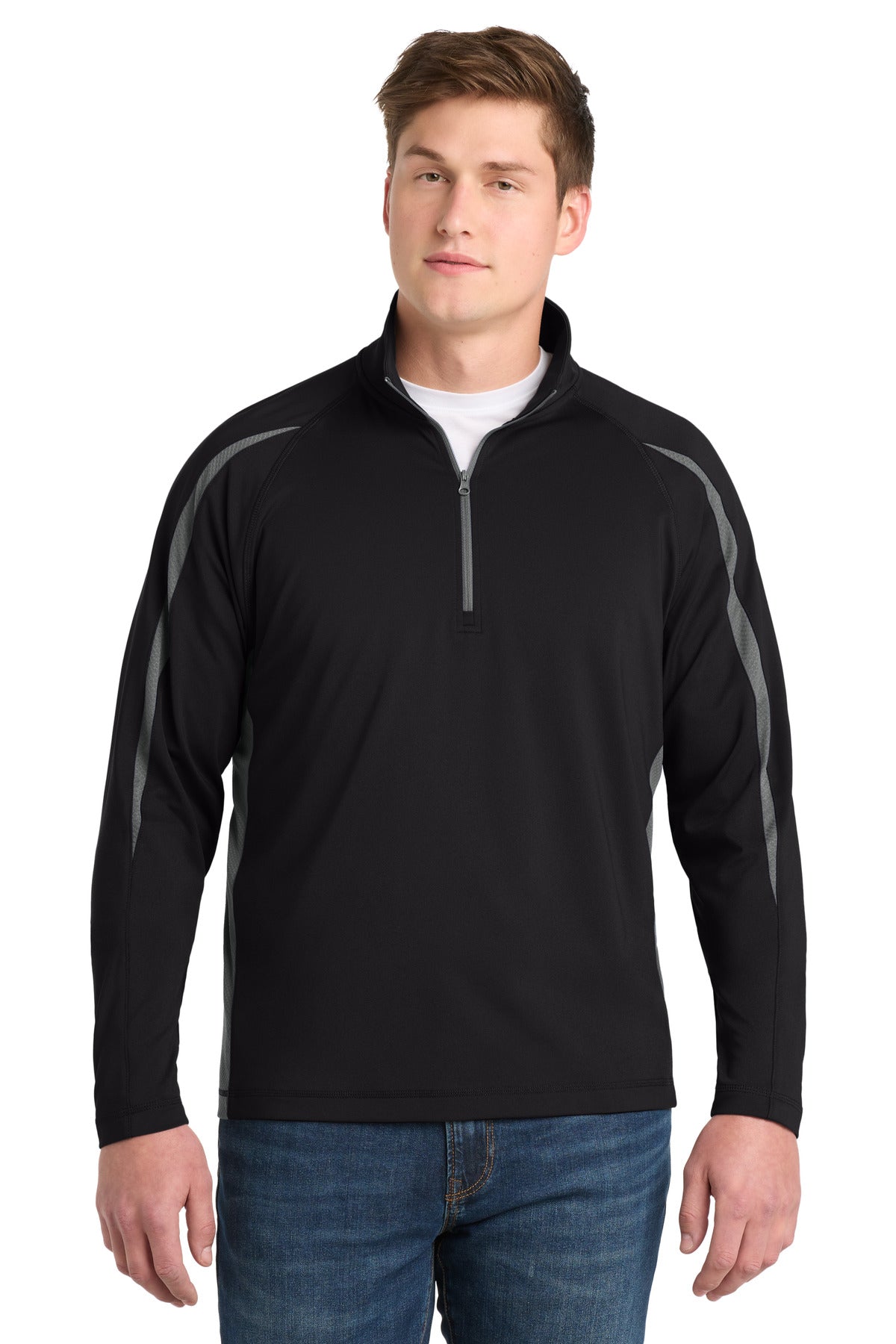 Sport-Tek® Sport-Wick® Stretch 1/4-Zip Colorblock Pullover ST851