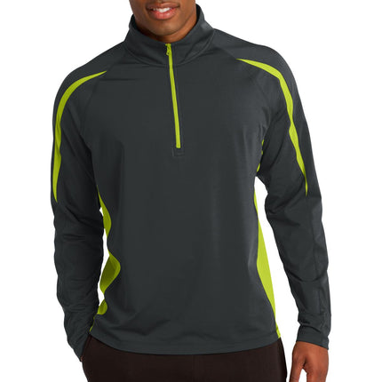 Sport-Tek ®  Sport-Wick ®  Stretch 1/2-Zip Colorblock Pullover. ST851