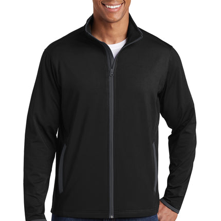 Sport-Tek ®  Sport-Wick ®  Stretch Contrast Full-Zip Jacket.  ST853