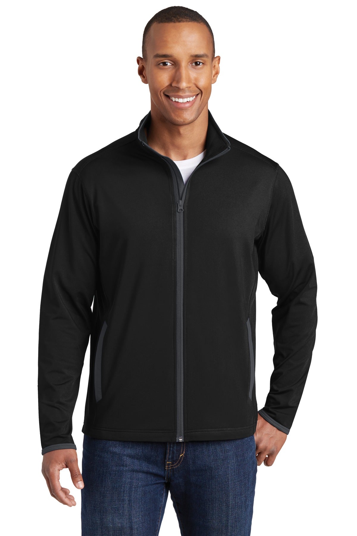 Sport-Tek® Sport-Wick® Stretch Contrast Full-Zip Jacket ST853