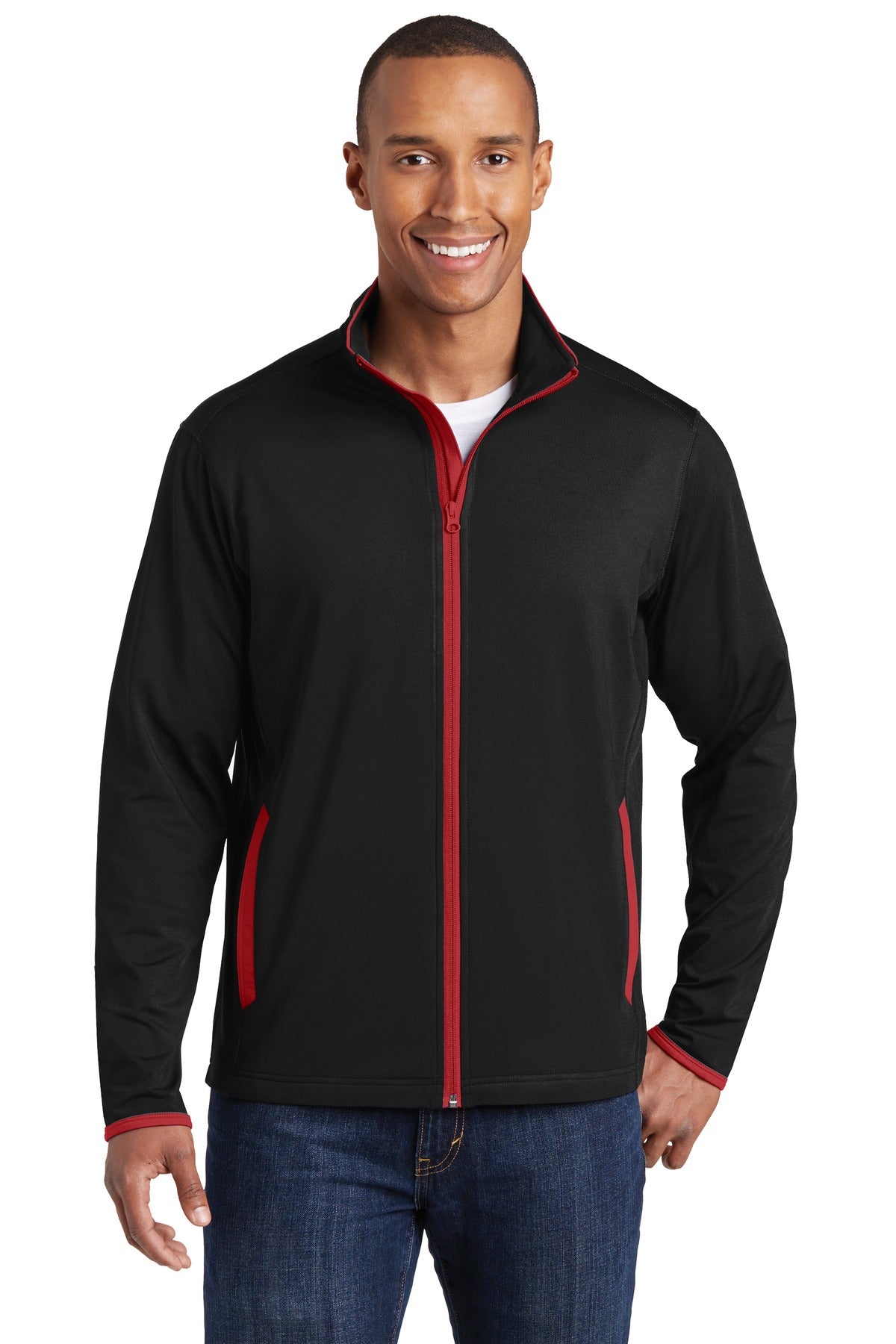 Sport-Tek® Sport-Wick® Stretch Contrast Full-Zip Jacket ST853