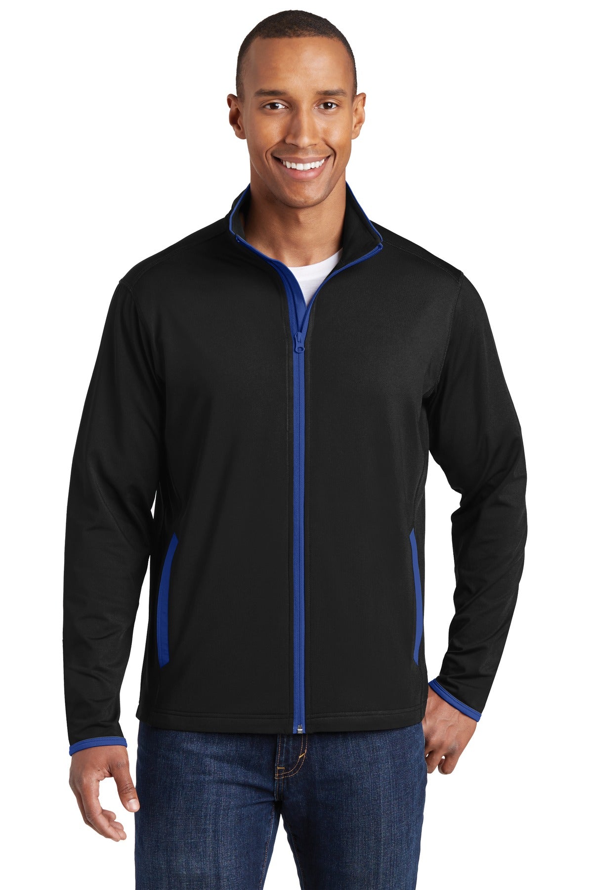 Sport-Tek® Sport-Wick® Stretch Contrast Full-Zip Jacket ST853