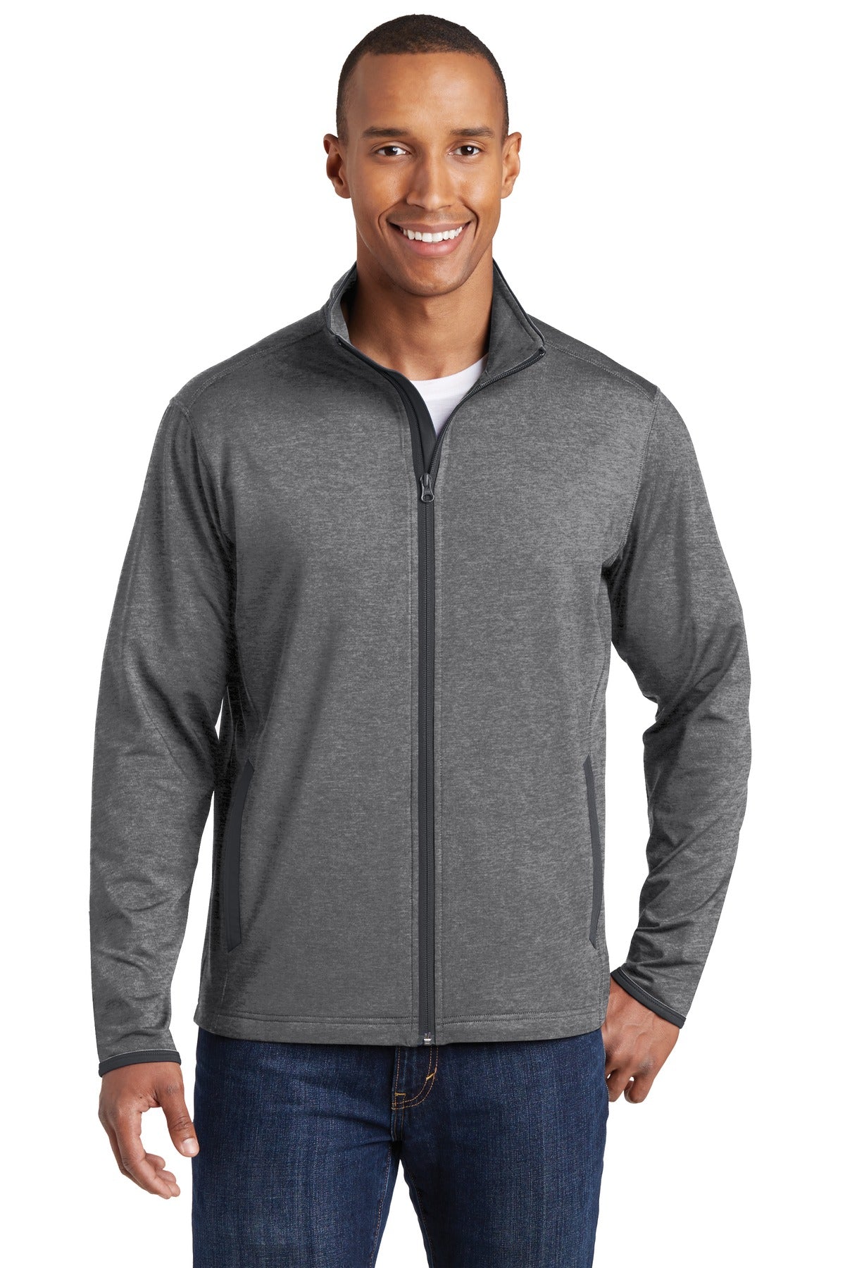 Sport-Tek® Sport-Wick® Stretch Contrast Full-Zip Jacket ST853