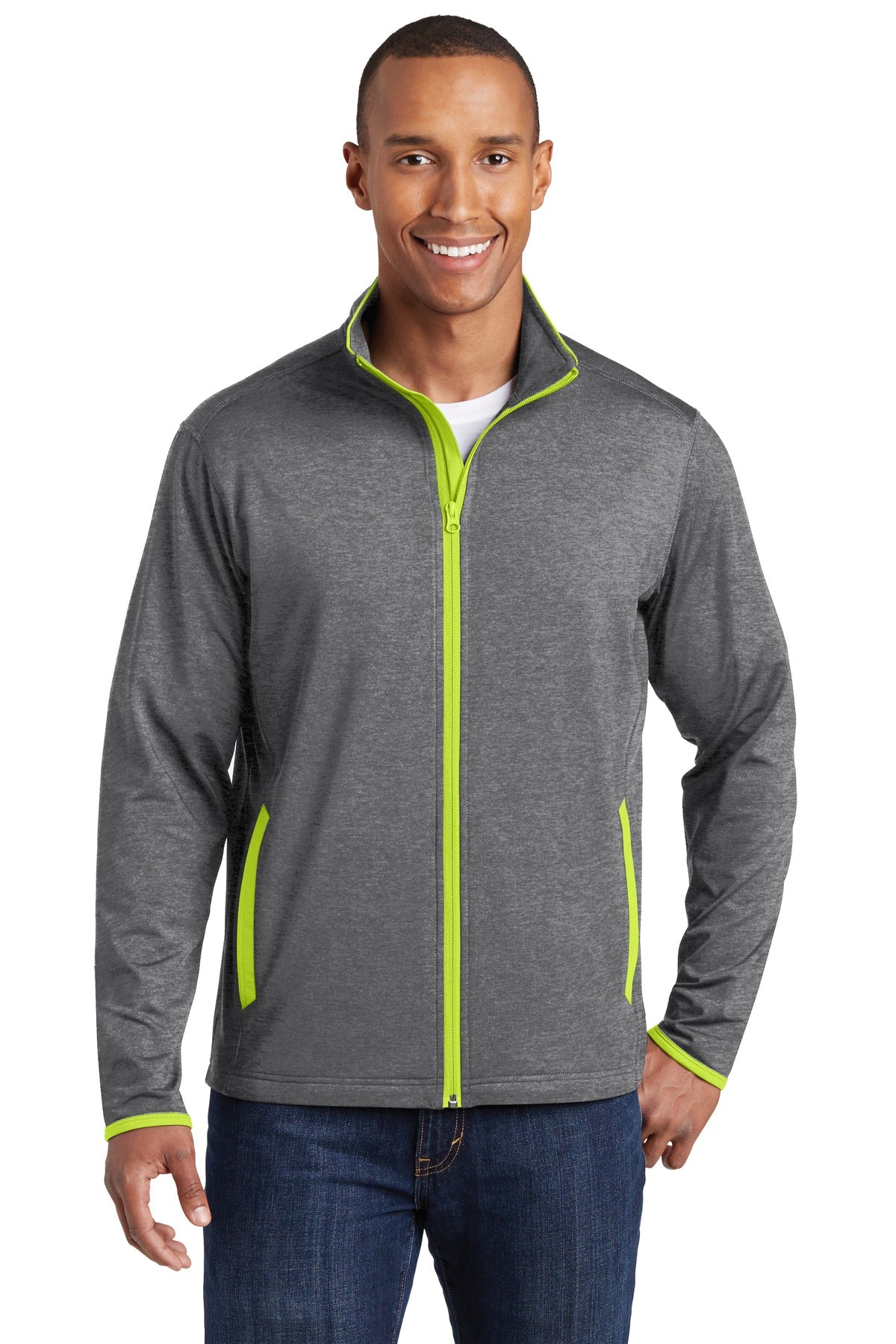 Sport-Tek® Sport-Wick® Stretch Contrast Full-Zip Jacket ST853