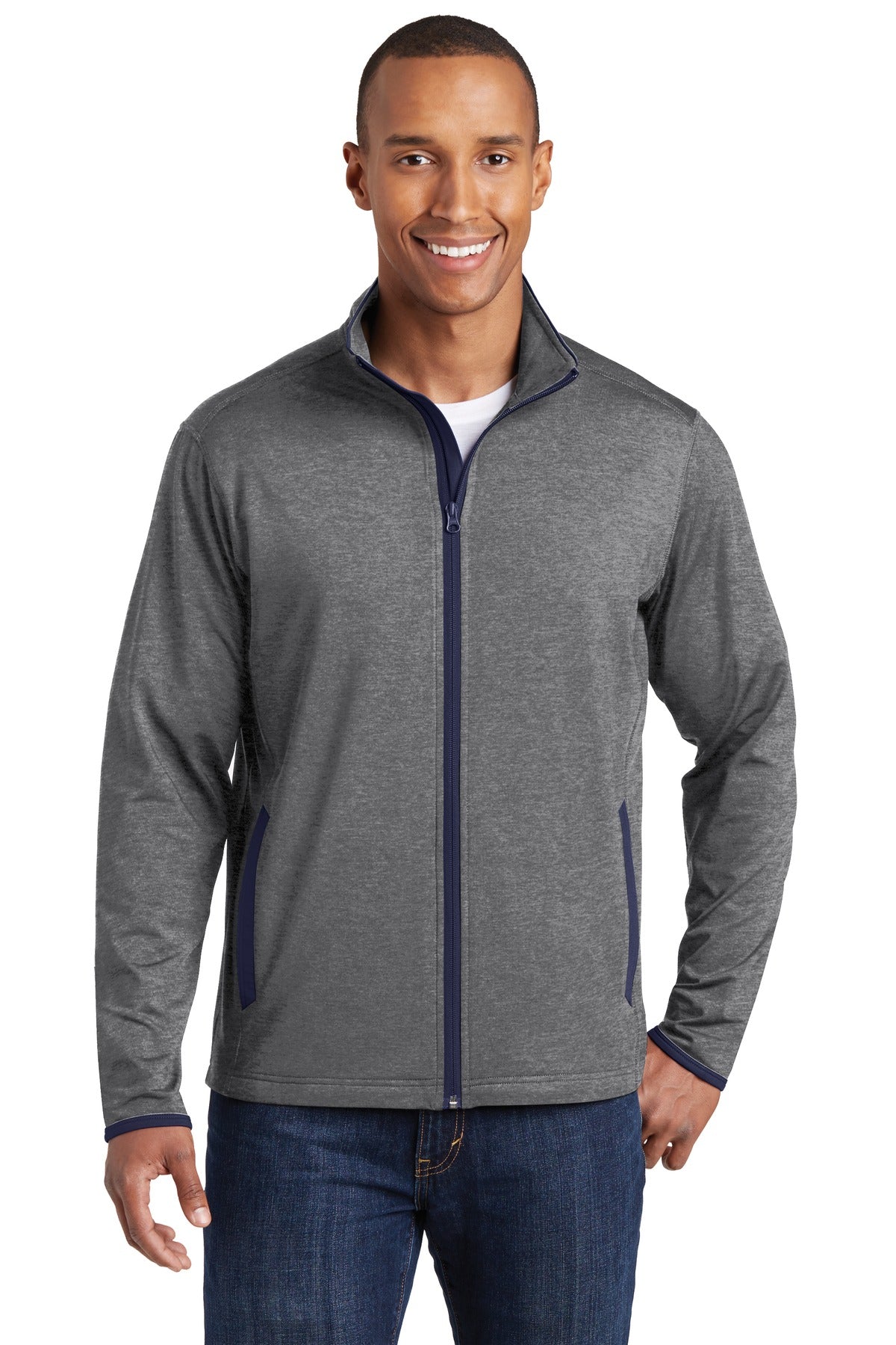 Sport-Tek® Sport-Wick® Stretch Contrast Full-Zip Jacket ST853