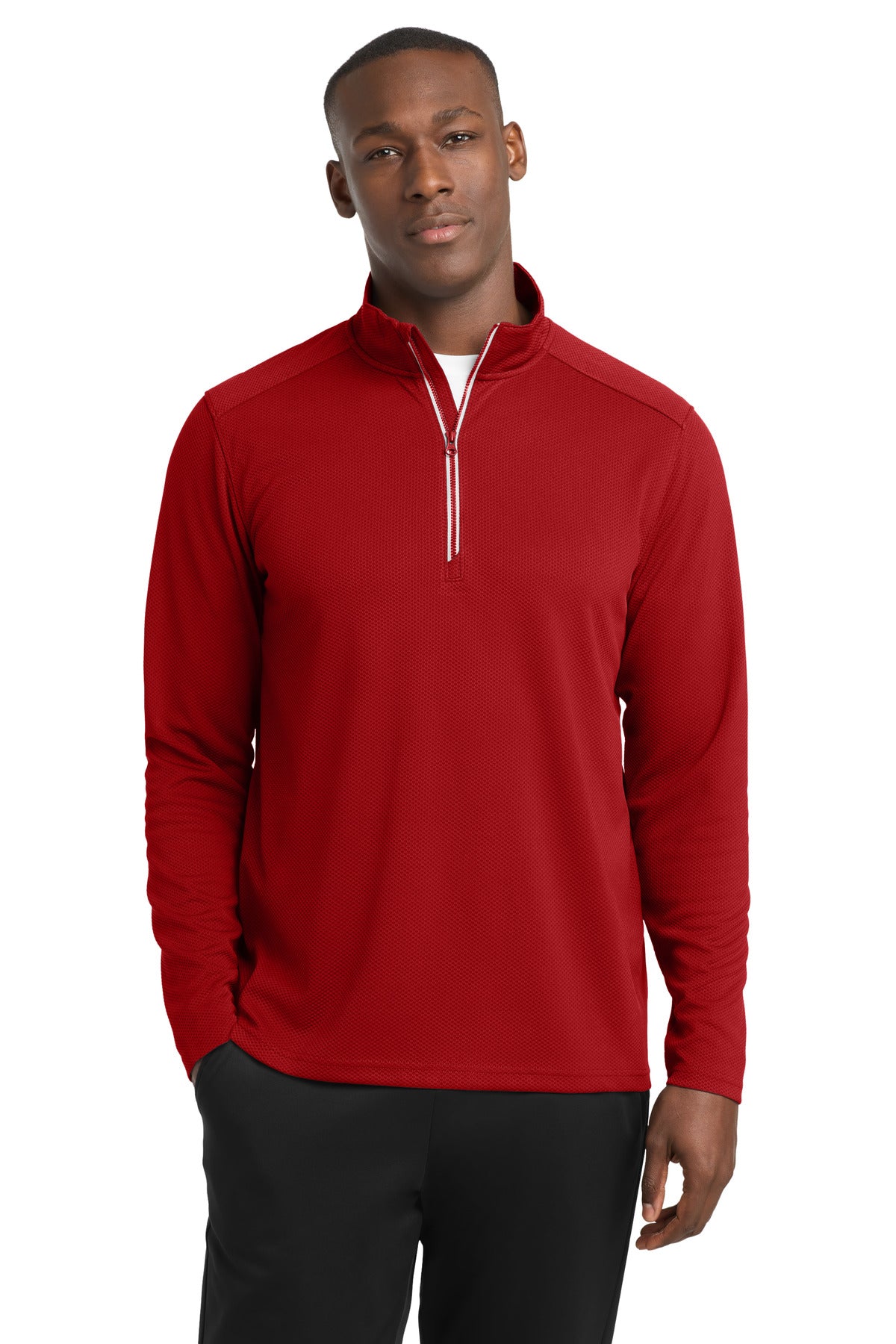 Sport-Tek® Sport-Wick® Textured 1/4-Zip Pullover ST860