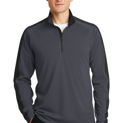 Sport-Tek ®  Sport-Wick ®  Textured Colorblock 1/4-Zip Pullover. ST861