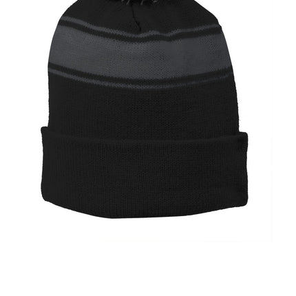 Sport-Tek ®  Stripe Pom Pom Beanie.  STC28