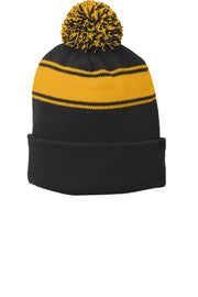 Sport-Tek® Stripe Pom Pom Beanie STC28
