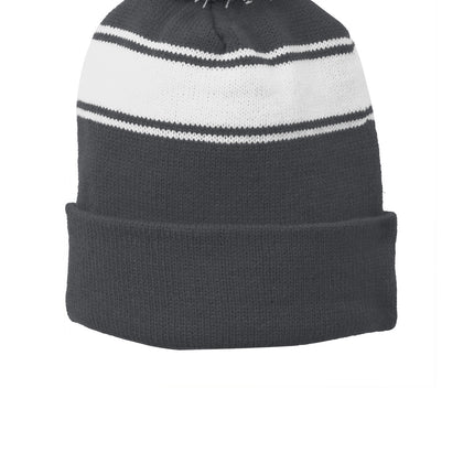 Sport-Tek ®  Stripe Pom Pom Beanie.  STC28