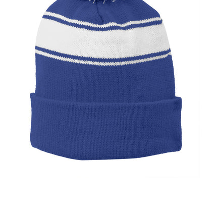 Sport-Tek ®  Stripe Pom Pom Beanie.  STC28
