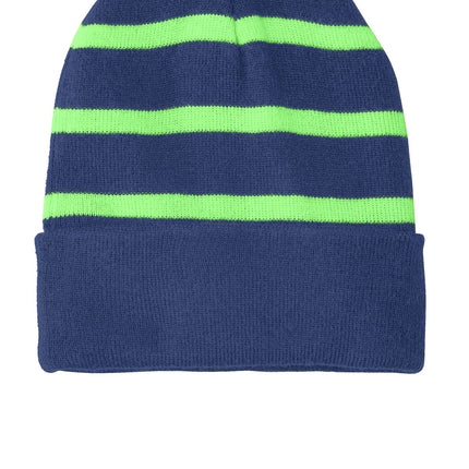 Sport-Tek ®  Striped Beanie with Solid Band. STC31