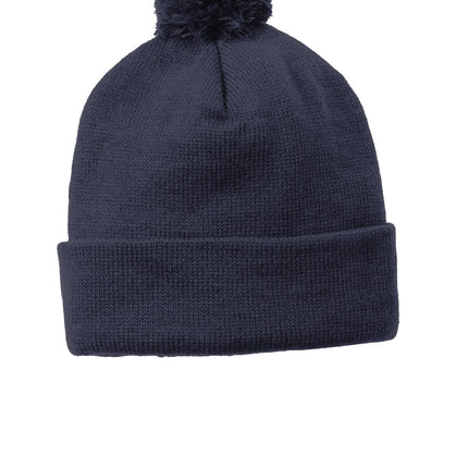 Sport-Tek  ®  Solid Pom Pom Beanie. STC37