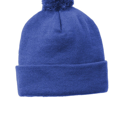 Sport-Tek  ®  Solid Pom Pom Beanie. STC37