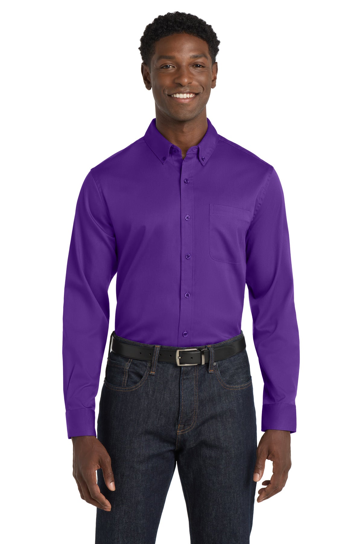 Port Authority® Long Sleeve SuperPro React™ Twill Shirt W808