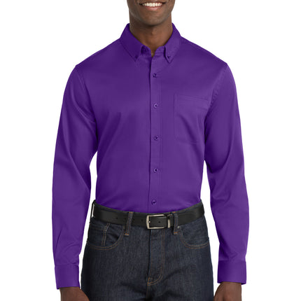 Port Authority ®  Long Sleeve SuperPro React™ Twill Shirt. W808