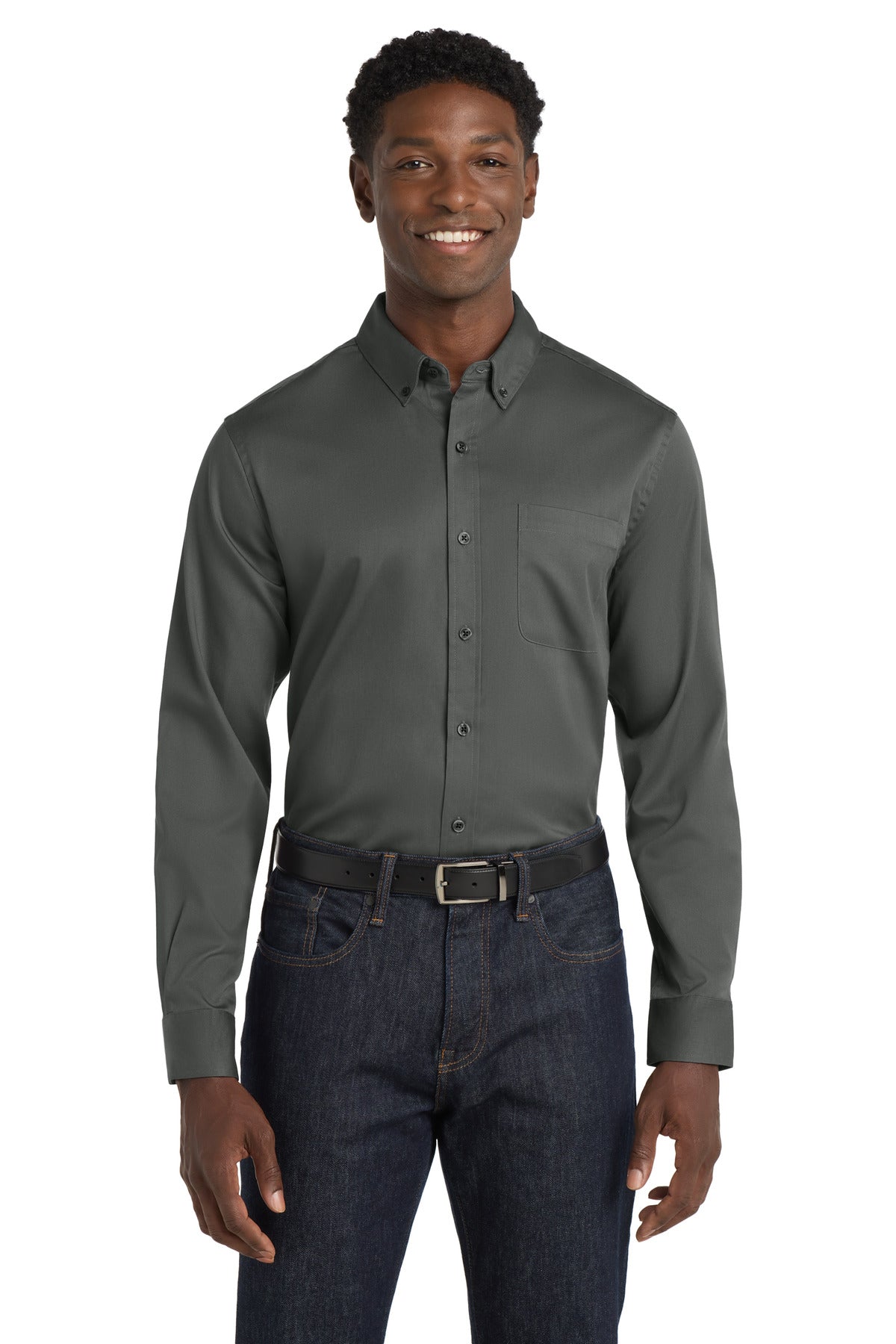 Port Authority® Long Sleeve SuperPro React™ Twill Shirt W808