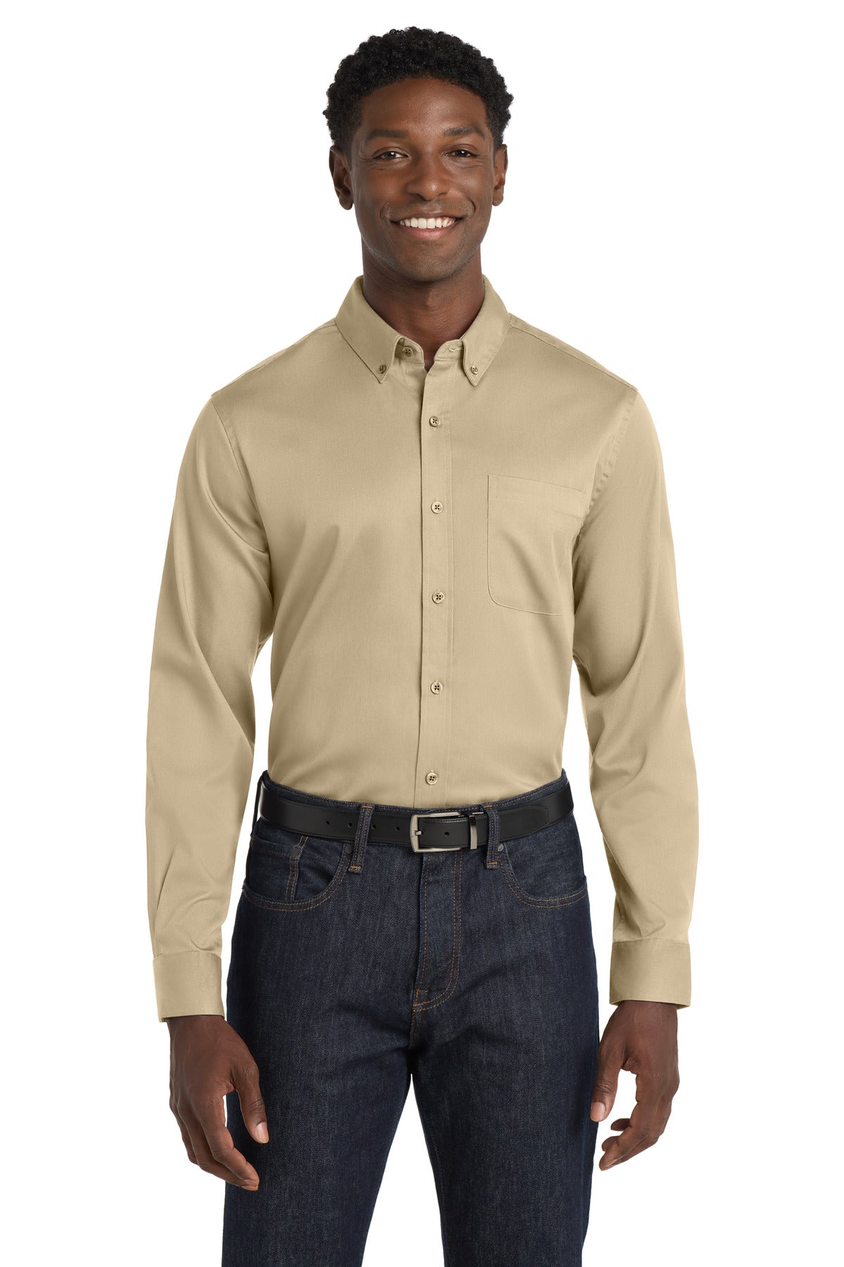 Port Authority® Long Sleeve SuperPro React™ Twill Shirt W808