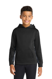 Sport-Tek® Youth Sport-Wick® CamoHex Fleece Colorblock Hooded Pullover  YST239