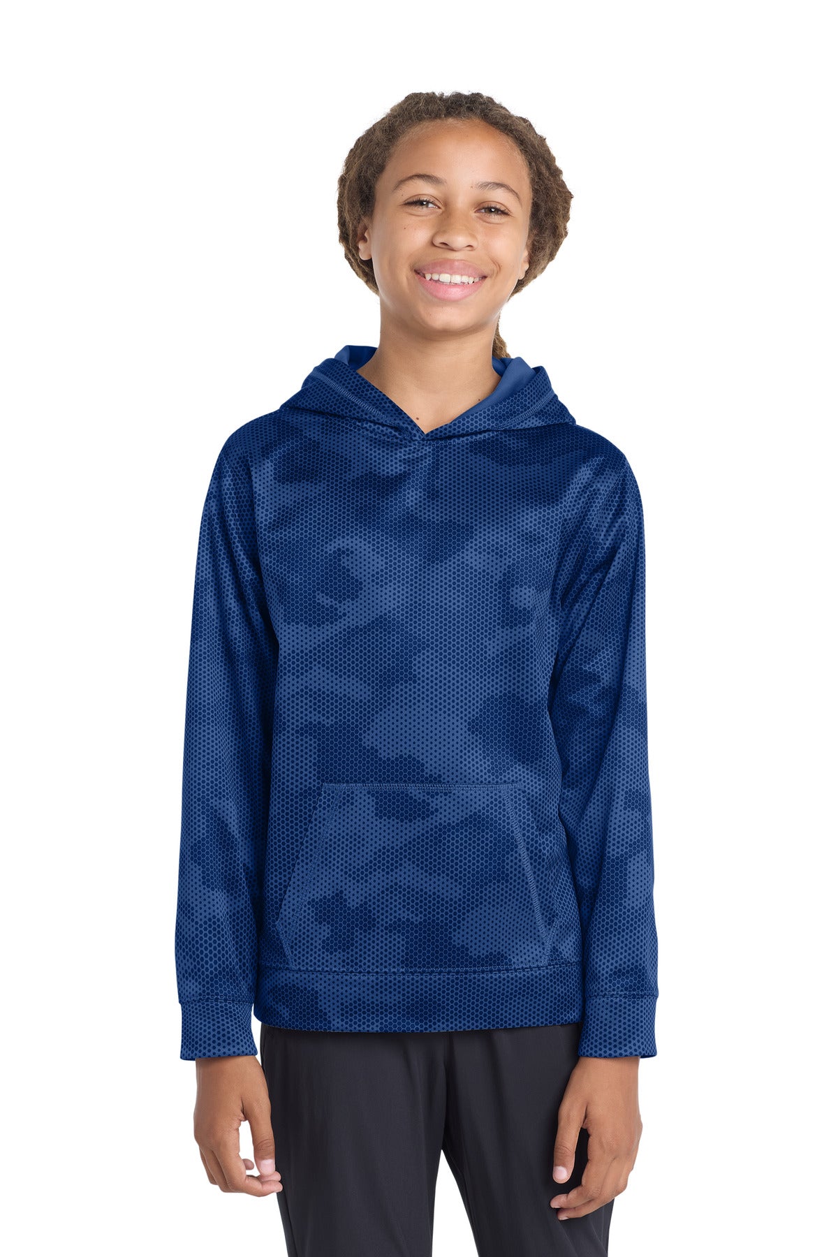 Sport-Tek® Youth Sport-Wick® CamoHex Fleece Hooded Pullover  YST240