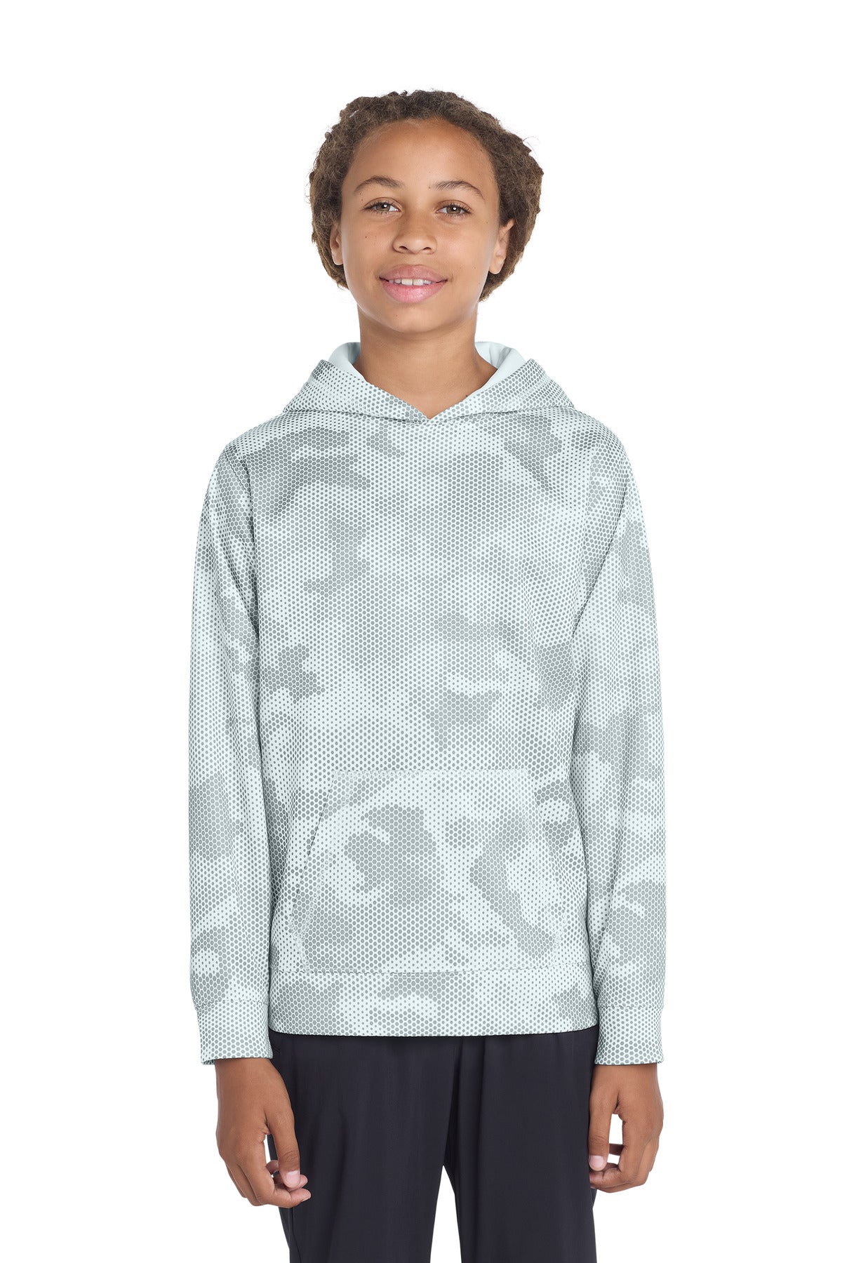 Sport-Tek® Youth Sport-Wick® CamoHex Fleece Hooded Pullover  YST240