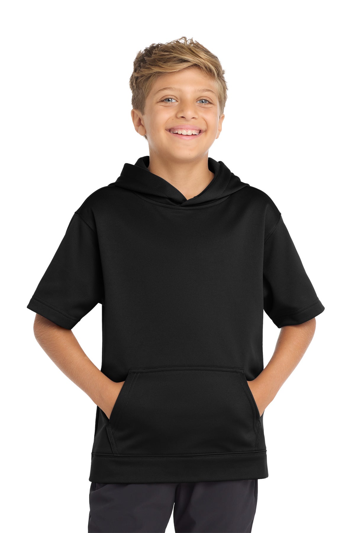 Sport-Tek ® Youth Sport-Wick ® Fleece Short Sleeve Hooded Pullover YST251