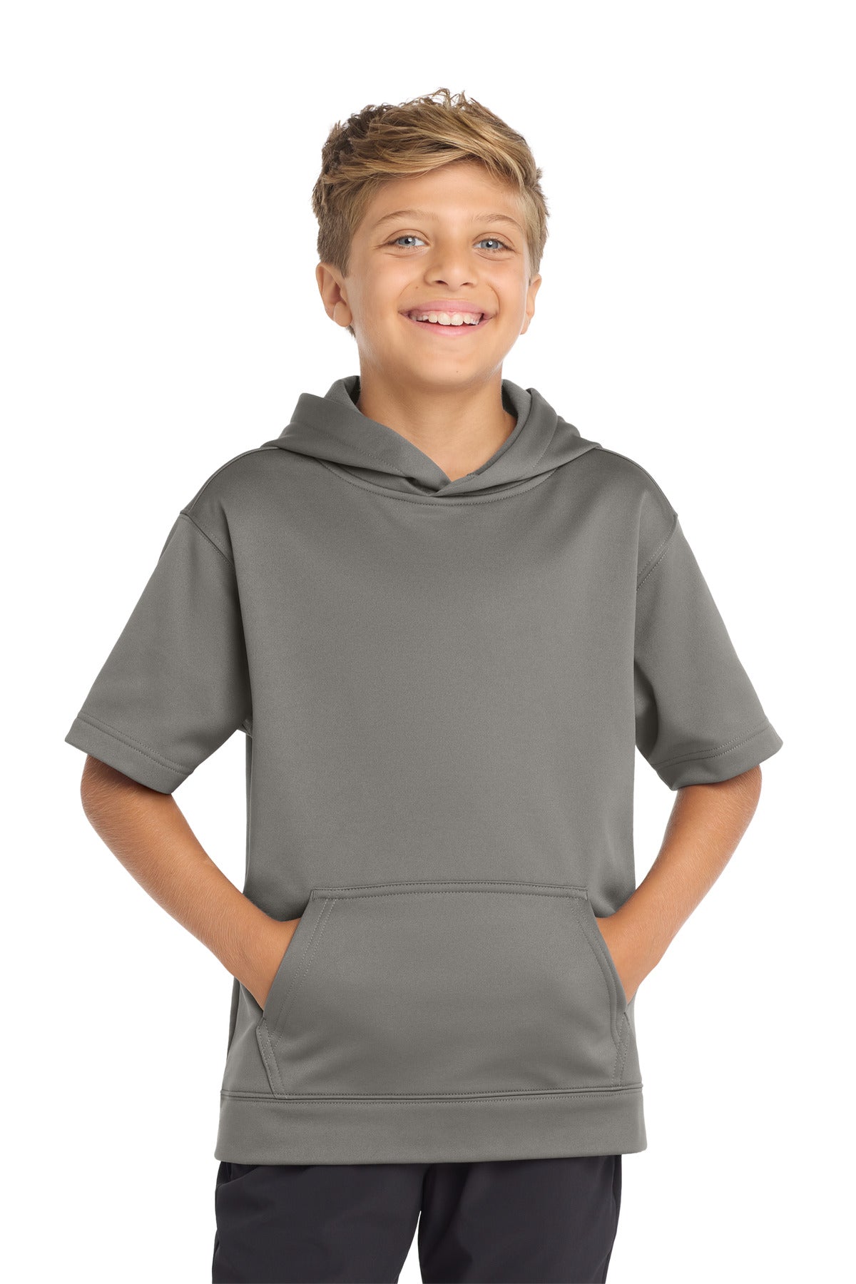 Sport-Tek ® Youth Sport-Wick ® Fleece Short Sleeve Hooded Pullover YST251