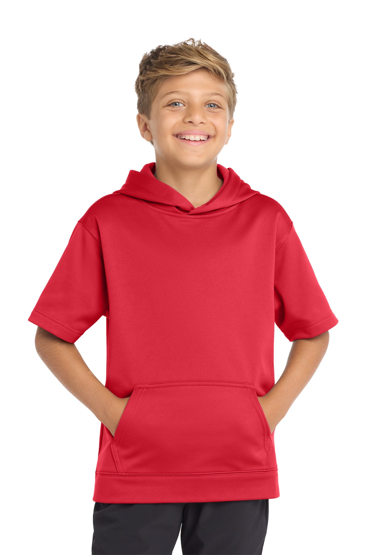 Sport-Tek ® Youth Sport-Wick ® Fleece Short Sleeve Hooded Pullover YST251