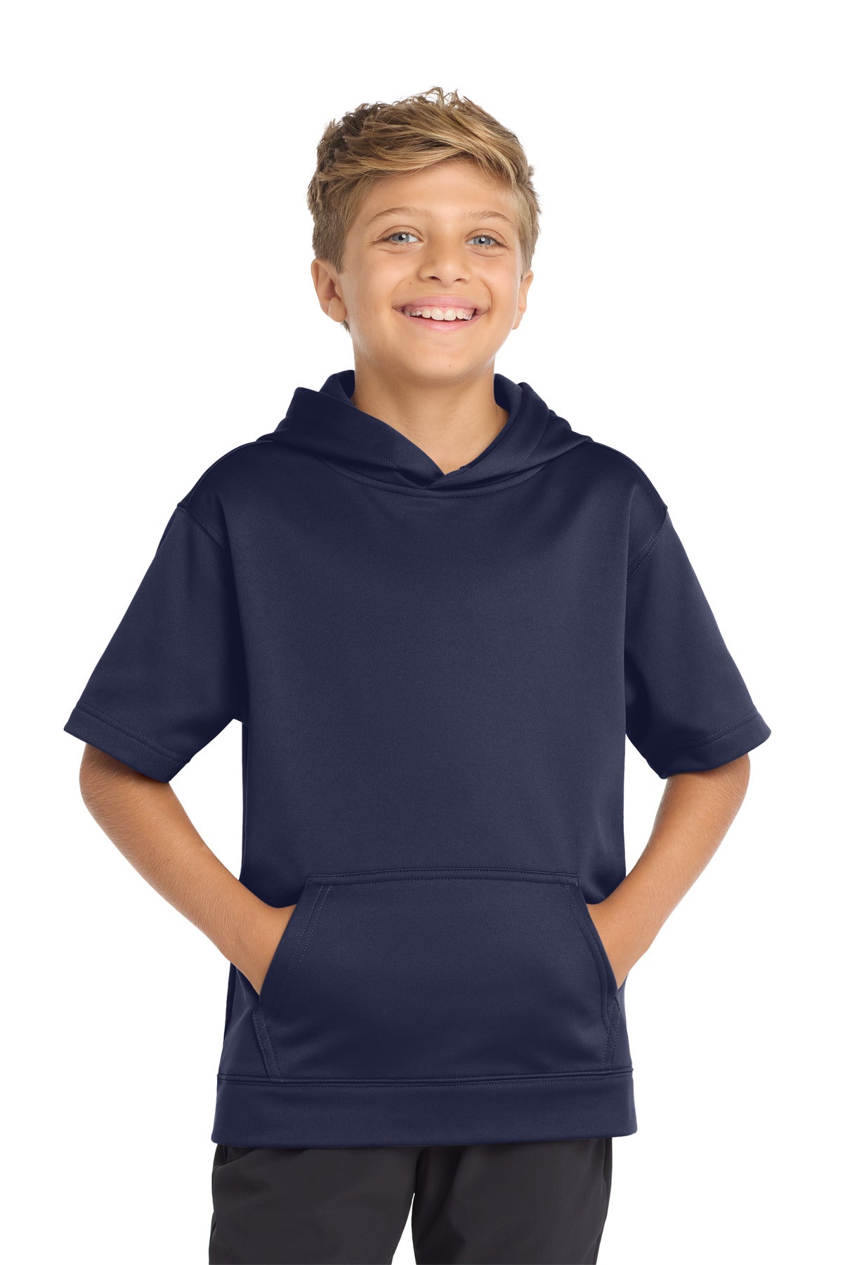 Sport-Tek ® Youth Sport-Wick ® Fleece Short Sleeve Hooded Pullover YST251