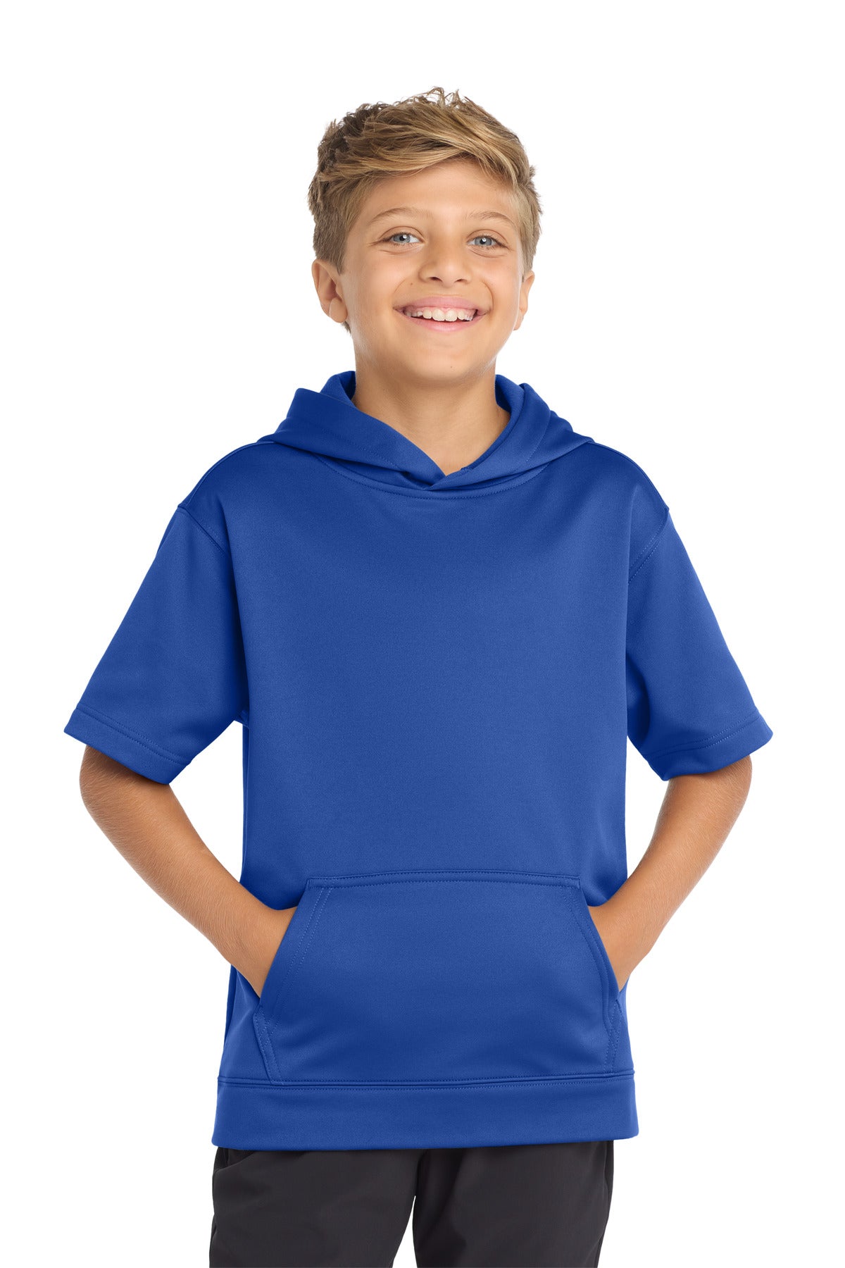 Sport-Tek ® Youth Sport-Wick ® Fleece Short Sleeve Hooded Pullover YST251