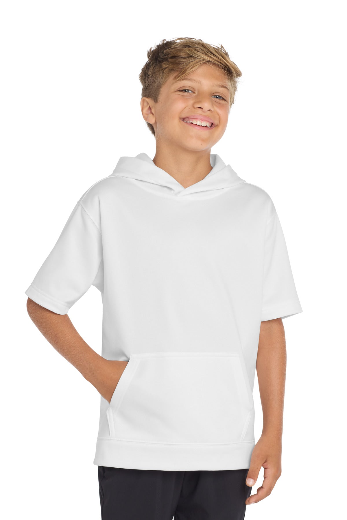 Sport-Tek ® Youth Sport-Wick ® Fleece Short Sleeve Hooded Pullover YST251