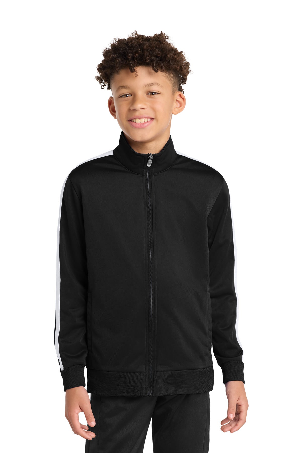 Sport-Tek ® Youth Tricot Sleeve Stripe Track Jacket YST94